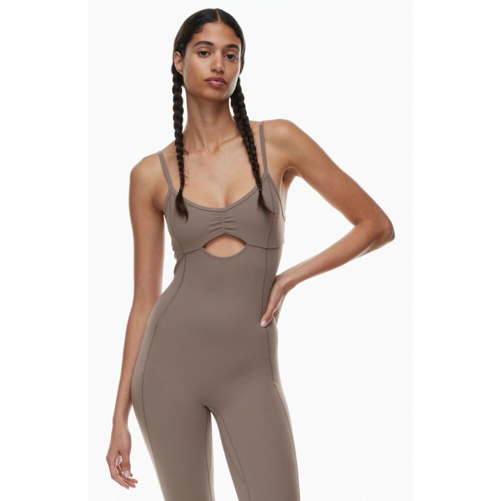 Aritzia Golden Upbeat Jumpsuit Size M in Taupe like new